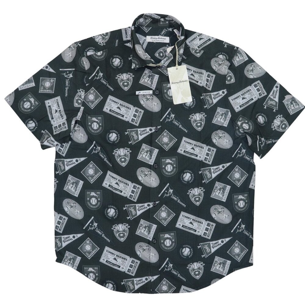 Tommy Bahama Coast Big Hitter Button Down IslandZone Short Sleeve Shirt NWT